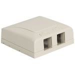 SURFACE MOUNT BOX, ELITE, 2-PORT, WHITE