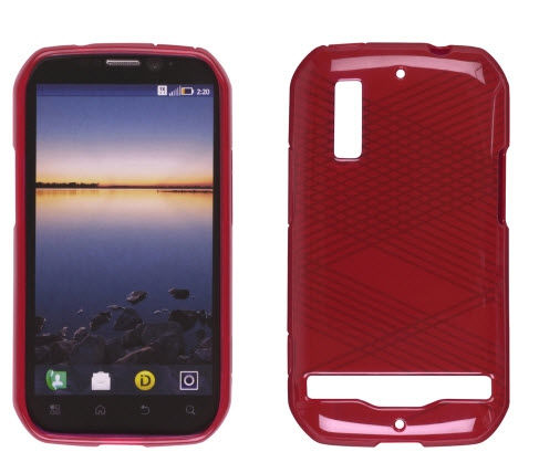 Wireless Solutions Criss Cross Dura-Gel Case for Motorola Photon 4G MB855 - Red