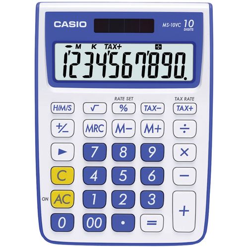 CASIO MS-10VC-BE 10 Digit Calculator (Blue)