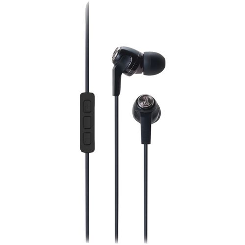 AUDIO TECHNICA ATH-CK323IBK Cellular Phone Headphones with Microphone (Black)