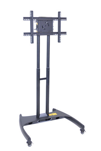 H Wilson Mobile Height Adjustable Floor Plasma Panel Cart For 32- 60 Flat Panel TV Stand Gray