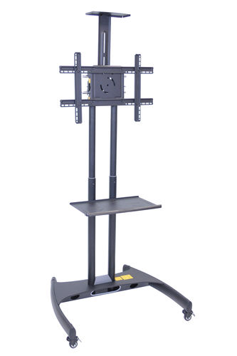 H Wilson Height Adjustable Moving Flat 32 - 60 Inch LCD TV Stand Cart Gray