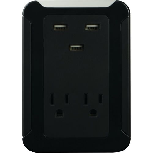 GE 14505 2-Outlet Tap with 3 USB Ports