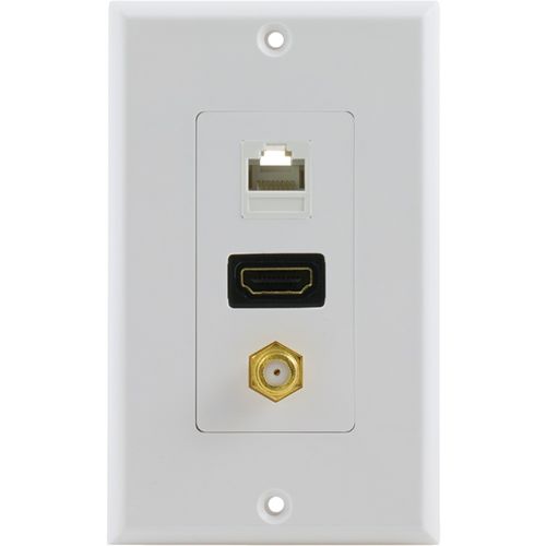 GE 87723 HDMI(R)/Coaxial/Ethernet-RJ45 Wall Plate