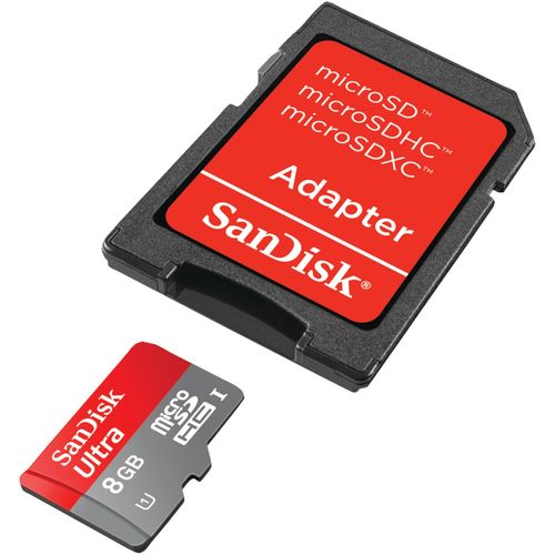 SANDISK SDSDQUA-008G-A46A microSDHC(TM) Memory Card with Adapter (8GB)