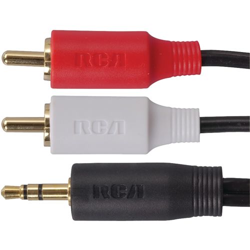 RCA AH205R 3.5mm to 2 RCA Plugs Y-Adapter, 3 ft