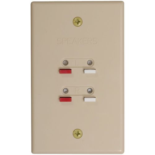 RCA AH300R Stereo Speaker Wire Wall Plate (Ivory)