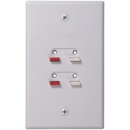 RCA AH300WHR Stereo Speaker Wire Wall Plate (White)