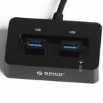 Orico DAU3-2P Portable 2-Port SuperSpeed USB 3.0 compact Hub in Black Black