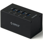 ORICO A3H4 Super speed 4 Port USB3.0 HUB with VL812 Controller&Premium 12V2.5A Power Adapter Black