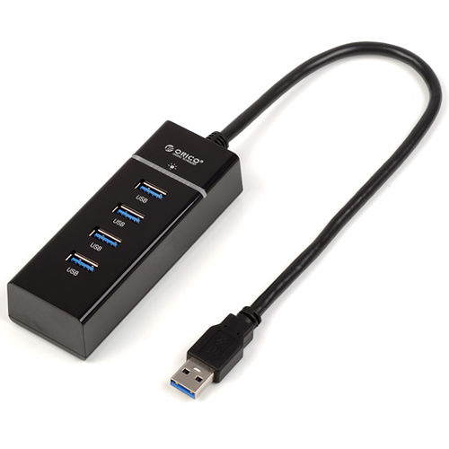 ORICO W6PH4 Portable Black 4 Port Super Speed USB3.0 HUB 5 Gbps Black