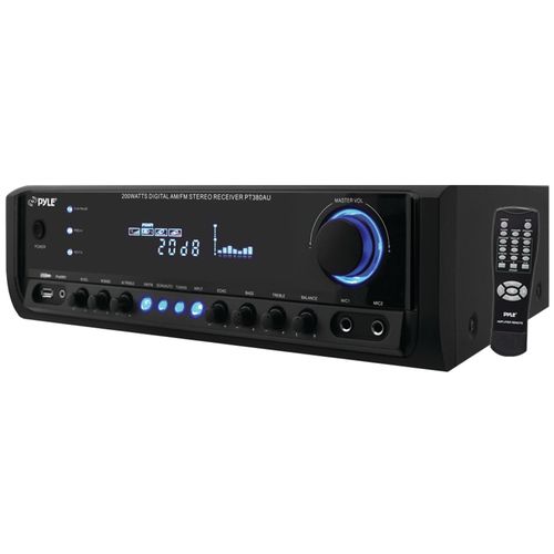 PYLE HOME PT380AU 200-Watt Digital Home Stereo Receiver System with USB
