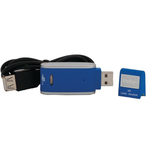 VIVITAR VIV-RW-3000-BLU SDHC(TM) Card Reader (Blue)