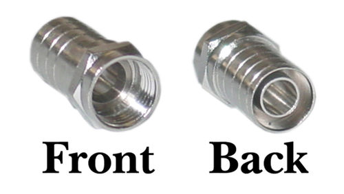 RG6 F-pin Coaxial Crimp On Connector with Long Barrel
