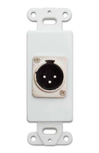 Decora Wall Plate Insert, White, XLR Male to Solder Type