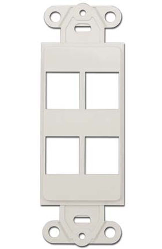 Decora Wall Plate Insert, White, 4 Keystone Jack