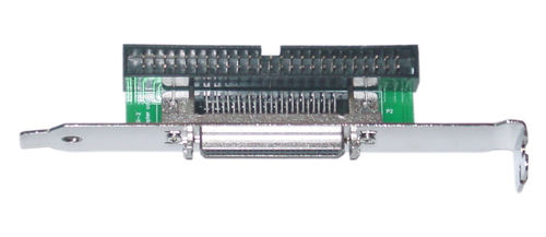 SCSI Computer Slot Adapter, Internal IDC 50 Male to External HPDB50 (Half Pitch DB50) Female