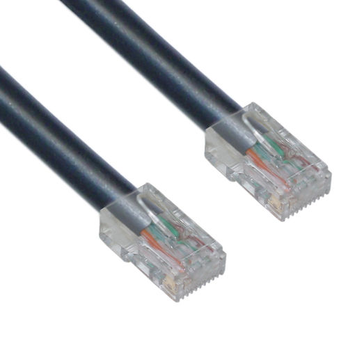 Cat 6 Black Ethernet Patch Cable, Bootless, 100 foot