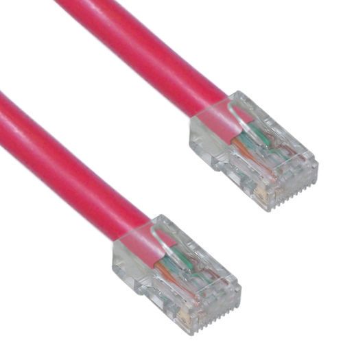 Cat 6 Red Ethernet Patch Cable, Bootless, 5 foot