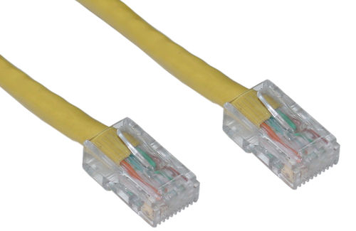 Cat 6 Yellow Ethernet Patch Cable, Bootless, 7 foot