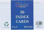 Index Cards Ruled 4X6 50Ct Case Pack 24