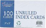 Index Cards Plain 3X5 100 Ct Case Pack 24