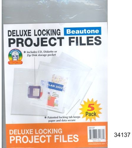 Project Files - 5 pack - Clear - PC files Case Pack 24