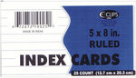 Index Cards - 5"" x 8"" - Ruled - 25 pack Case Pack 72