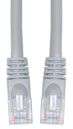 Cat 6 Gray Ethernet Patch Cable, Snagless / Molded Boot, 2 foot