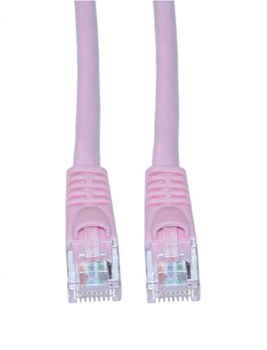 Cat 6 Pink Ethernet Patch Cable, Snagless / Molded Boot, 14 foot