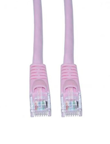Cat 6 Pink Ethernet Patch Cable, Snagless / Molded Boot, 25 foot