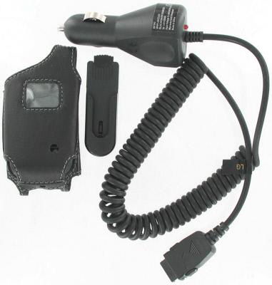 Leather Case & Car Charger for LG UX210 VX3400 VX3450