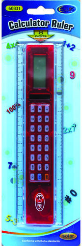 Calculator Ruler - 8"" Ruler + 8 Digit Case Pack 48