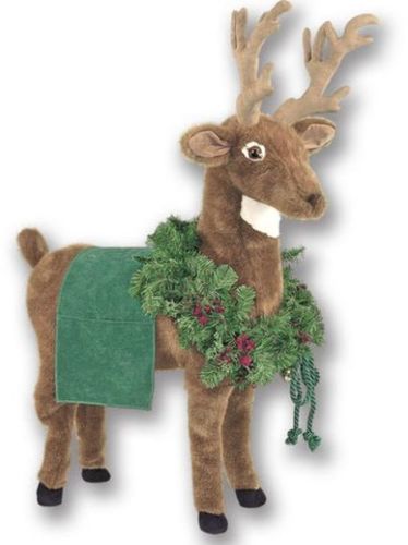 Natural Reindeer Footrest -Green Trim