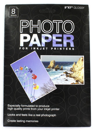 8-Count 5""x7"" Inkjet Printer Photo Paper Sheets Case Pack 24