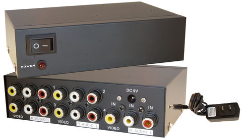 Composite Video / Audio RCA Distribution Amplifier / Splitter, 4 Way