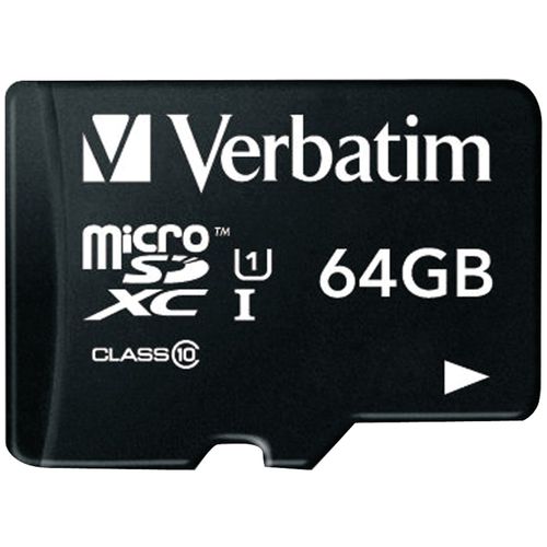 VERBATIM 44084 microSDXC(TM) Card with Adapter (64GB; Class 10)