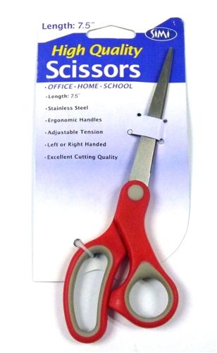 7"" Scissors with Rubber Grip Handle - Case Pack 72 Units Case Pack 72