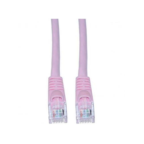 Cat 5e Pink Ethernet Patch Cable, Snagless / Molded Boot, 7 foot