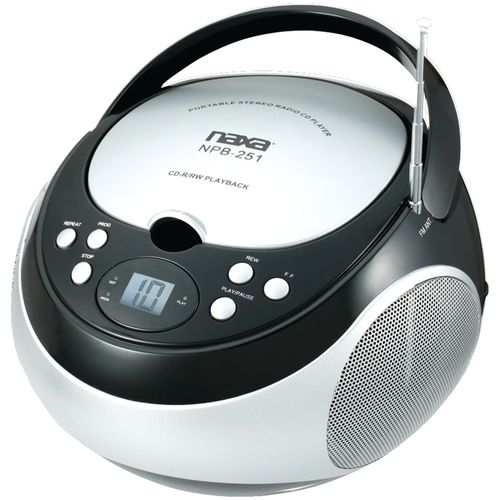 NAXA NPB251BK Portable CD Player with AM/FM Radio (Black)
