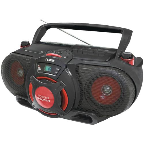 NAXA NPB259 Portable CD/MP3 & Cassette Player & AM/FM Radio with Subwoofer