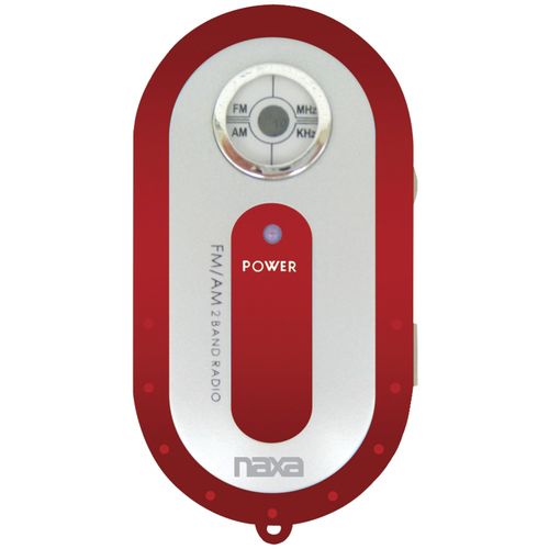 NAXA NR720RD AM/FM Mini Pocket Radio (Red)