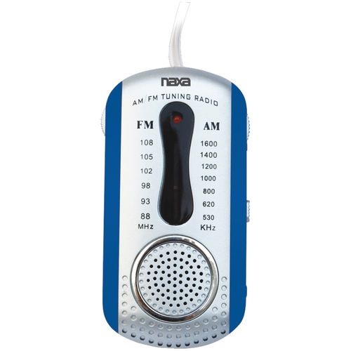 NAXA NR721BL AM/FM Mini Pocket Radio with Speaker (Blue)