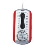 NAXA NR721RD AM/FM Mini Pocket Radio with Speaker (Red)