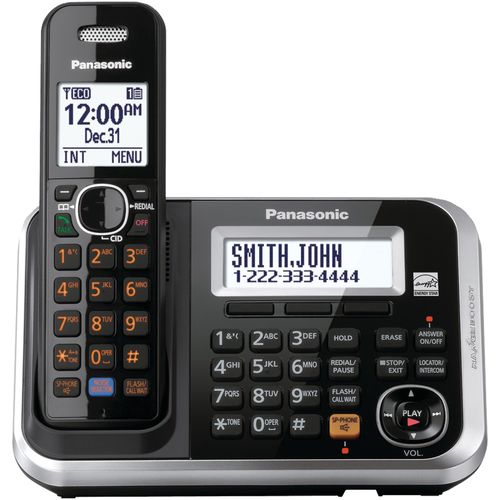 PANASONIC KX-TG6841B DECT 6.0 Plus Cordless Dual Keypad Cordless Phone System with Talking Caller ID & Digital Answering System (Single-Handset System