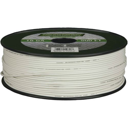 INSTALL BAY PWWT18500 18-Gauge Primary Wire, 500ft (White)
