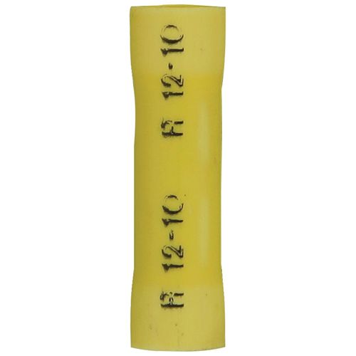 INSTALL BAY YVBC Vinyl Butt Connector (Yellow; 12 - 10 gauge; 100 pk)