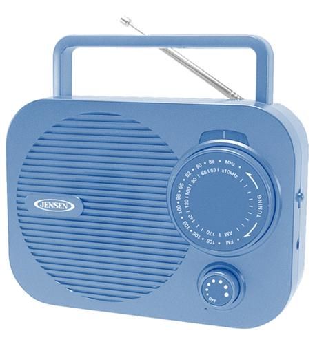 Portable AM/FM radio (Blue) w/ Aux jack