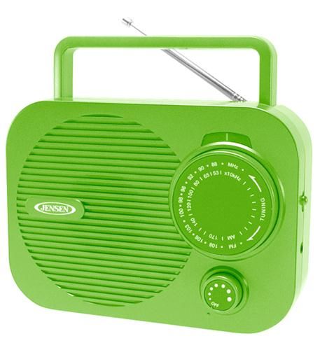 Portable AM/FM radio (Green) w/ Aux jack