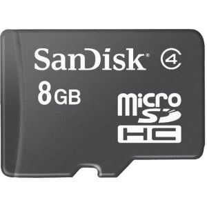 microSDHC 8GB Memory Card, w/SD Adap